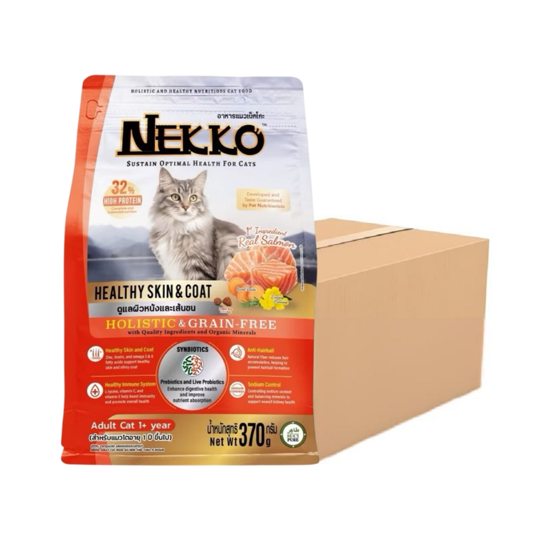 [6 ถุง] NEKKO Holistic & Grain-Free สูตรดูแลผิวหนังและเส้นขน 370 กรัม