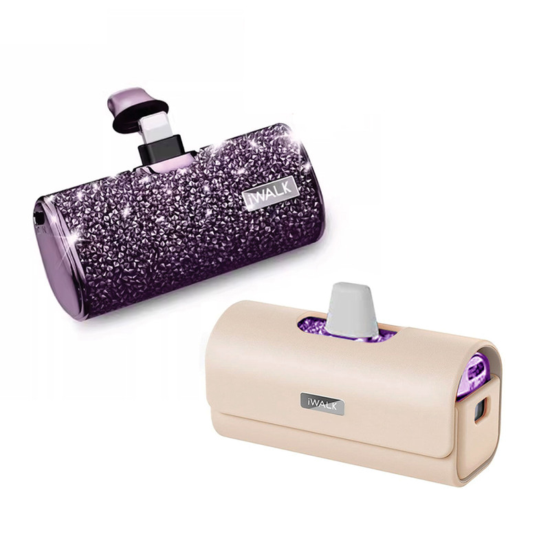 iWALK Secret4500L+LinkPod Bag แบตสํารองไร้สายพร้อมกระเป๋าเคส ใช้ได้กับ iPhoneทุกรุ่น ยกเว้น *iPhone15 Purple+PinkBag