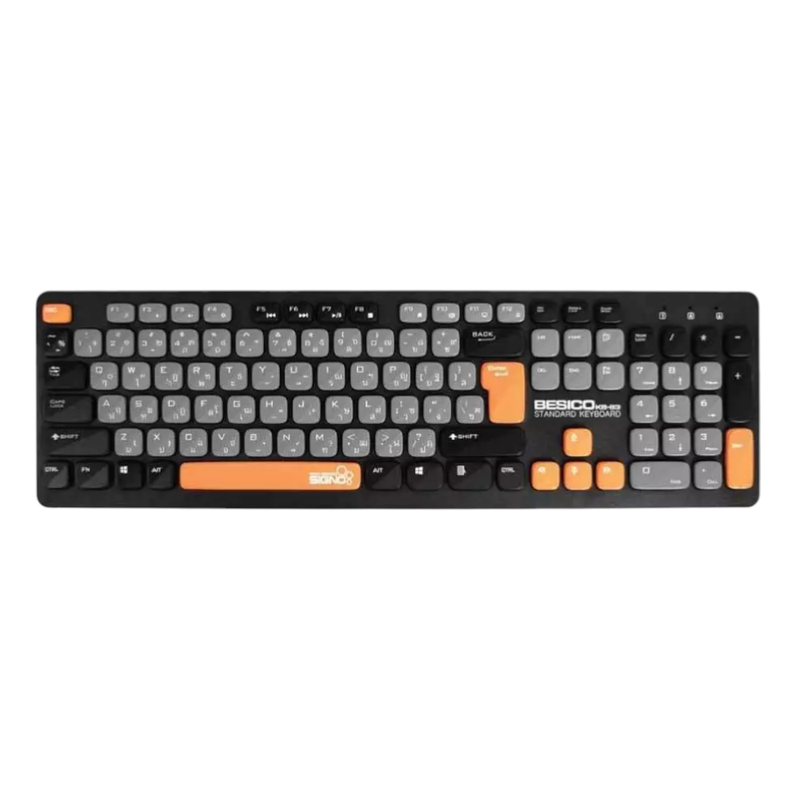 KEYBOARD (คีย์บอร์ด) SIGNO KB-83 BESICO RUBBER DOME NON-BACKLIT EN/TH BLACK - GRAY