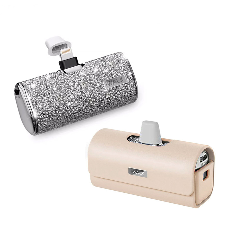 iWALK Secret4500L+LinkPod Bag แบตสํารองไร้สายพร้อมกระเป๋าเคส ใช้ได้กับ iPhoneทุกรุ่น ยกเว้น *iPhone15 Silver+PinkBag