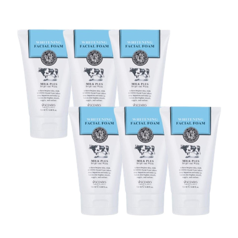 BEAUTY BUFFET FOAM SCENTIO Milk Plus Whitening Q10 Facial 100 ml. x 6