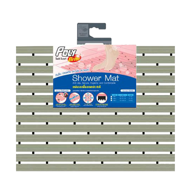 โพลีไบรท์ แผ่นรองพื้นอเนกประสงค์ Shower Mat 62 x 45 ซม. สี Caribbean