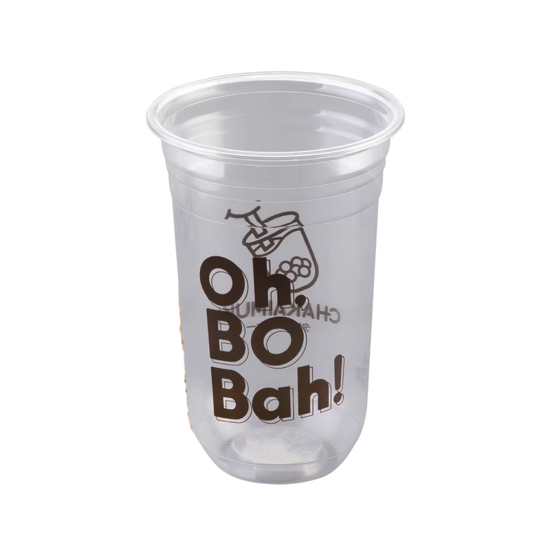 [OBB22U] Plastic Bubble Tea Cup 22 oz 95 mm Capsule Shape (50 pcs/pack)