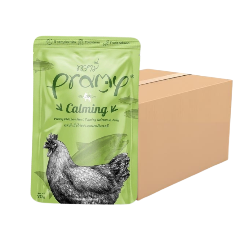 [12ซอง] PRAMY พรามี่ อาหารเปียกแมว สูตร Functional ขนาด 70 กรัม AD6-Calming