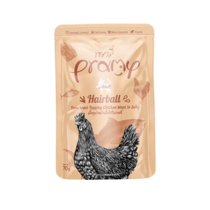 PRAMY พรามี่ อาหารเปียกแมว สูตร Functional ขนาด 70 กรัม AD3-Hairball