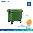 Thumbnail 2 of ถังขยะพลาสติก สีเขียว มีล้อ หูพลาสติก 1,100 ลิตร สกรีนขยะเปียก - CHINTER F522-S946-C04 สกรีนขยะเปียก