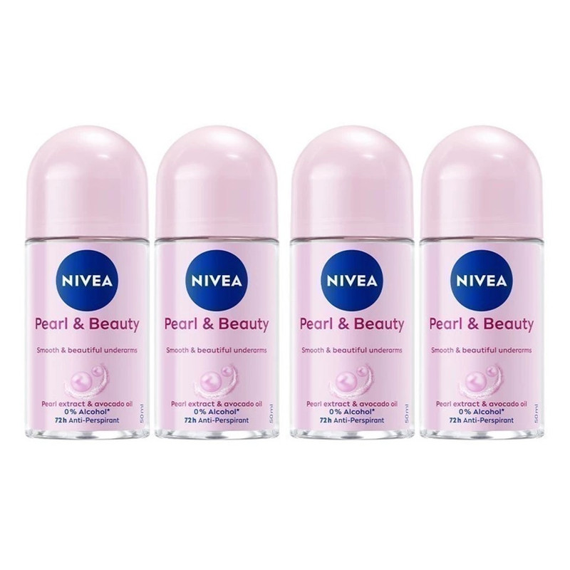 NIVEA Roll On Pearl & Beauty 50 ml x 4