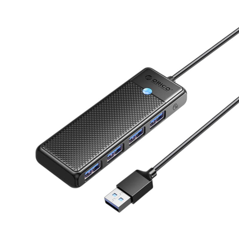 ORICO PAPW4A-U3 4-Port USB3.0 Hub โอริโก้ รุ่น PAPW4A-U3 HUB USB3.0 จํานวน 4 พอร์ต NEW สีดํา/BK