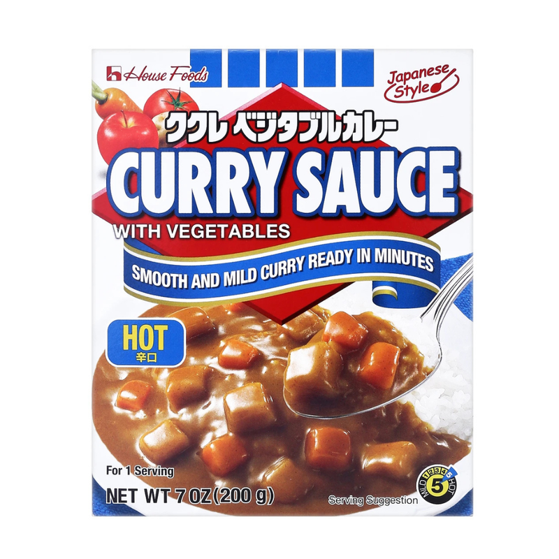 เฮ้าส์ แกงกะหรี่ผสมผัก ชนิดเผ็ดมาก 200 กรัม House Curry Sauce Vegetable Hot 200 g.