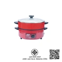 Thumbnail 4 of อิมาร์เฟล็กซ์ กระทะไฟฟ้าอลูมิเนียม ฝาแก้ว แบบเคลือบ ซึ้ง 1 ชั้น รุ่น IP-137 ความจุ 3 ล. สีแดง