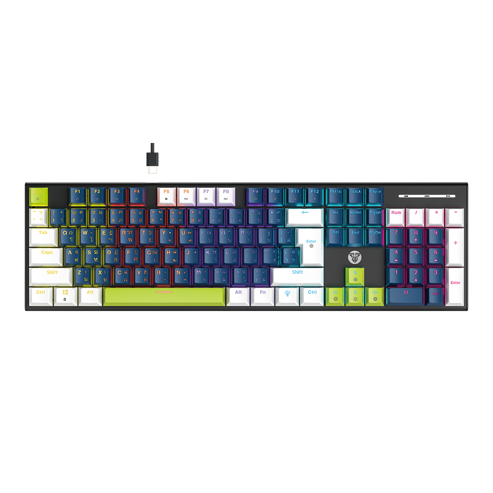 FANTECH KEYBOARD (คีย์บอร์ด) ATOM104 MK889 PRO MORI EDITION - RAINBOW LED EN/TH BLUE-WHITE TARO SWITCH