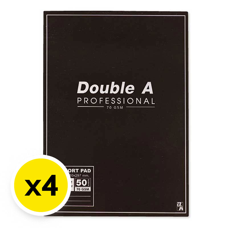 DOUBLE A Notepad Professional A4 70 gsm 50 sheets Assorted Color x 4