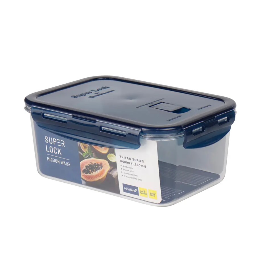 Super Lock Tritan Food Storage Container Glass-Like Clear Antibacterial BPA Free Microwave Safe 6890