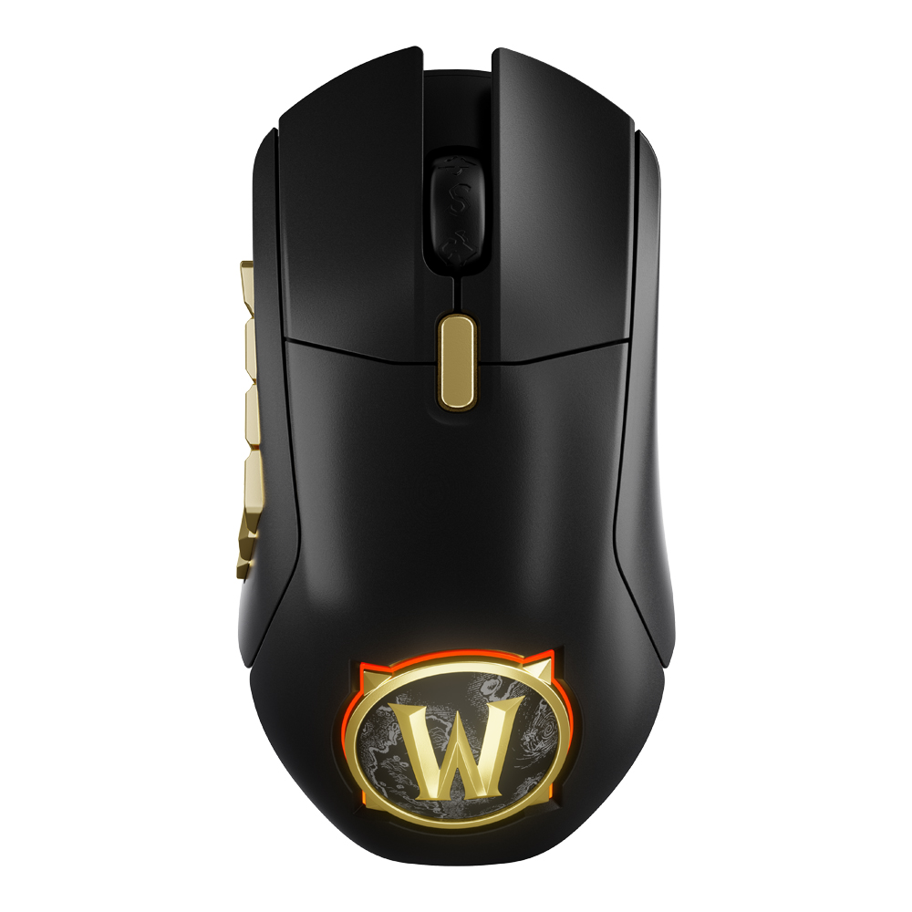 STEELSERIES WIRELESS MOUSE (เมาส์ไร้สาย) AEROX 9 WIRELESS - WORLD OF WARCRAFT EDITION (BLACK-GOLD)