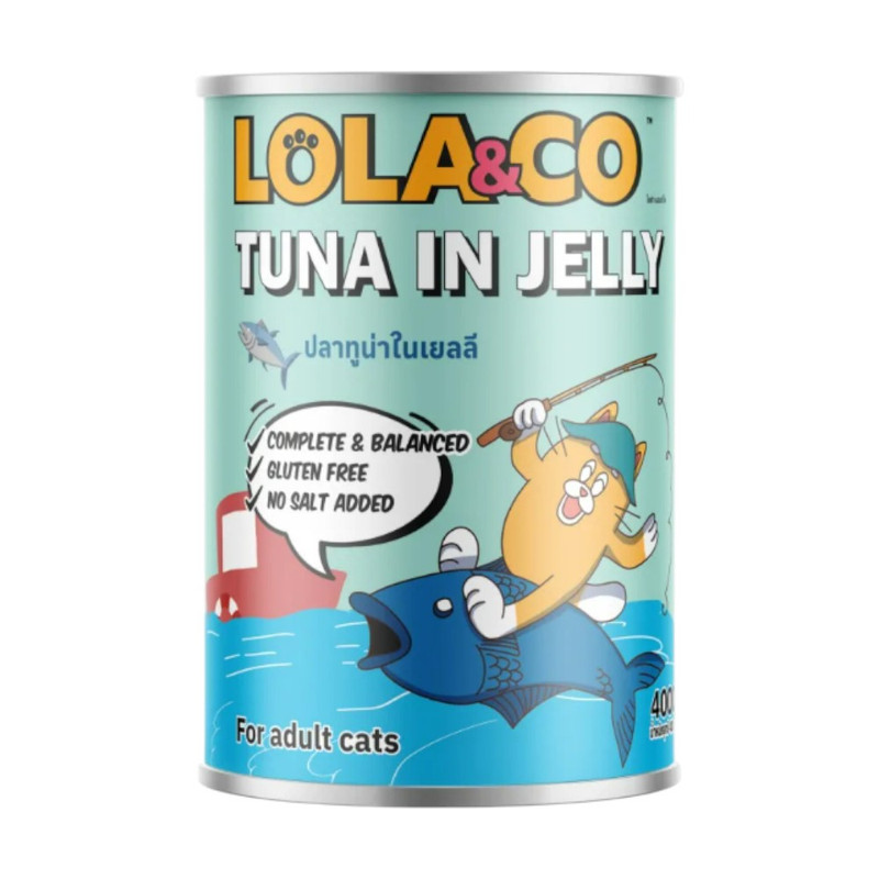 Lola & Co อาหารกระป๋องสําหรับแมว สูตร Complete and Balance ขนาด 400g LC1ปลาทูน่าในเยลลี่