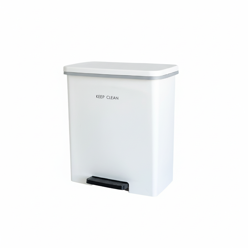 DKW (Official Store) Pedal Trash Can, Soft Close, Noiseless, Model HH-2655SP, Size 10 Liters, White