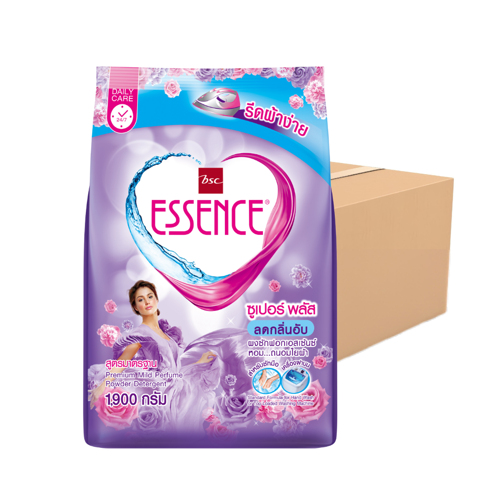 ESSENCE Powder Laundry Detergent Carton Purple color 1900 g x 8