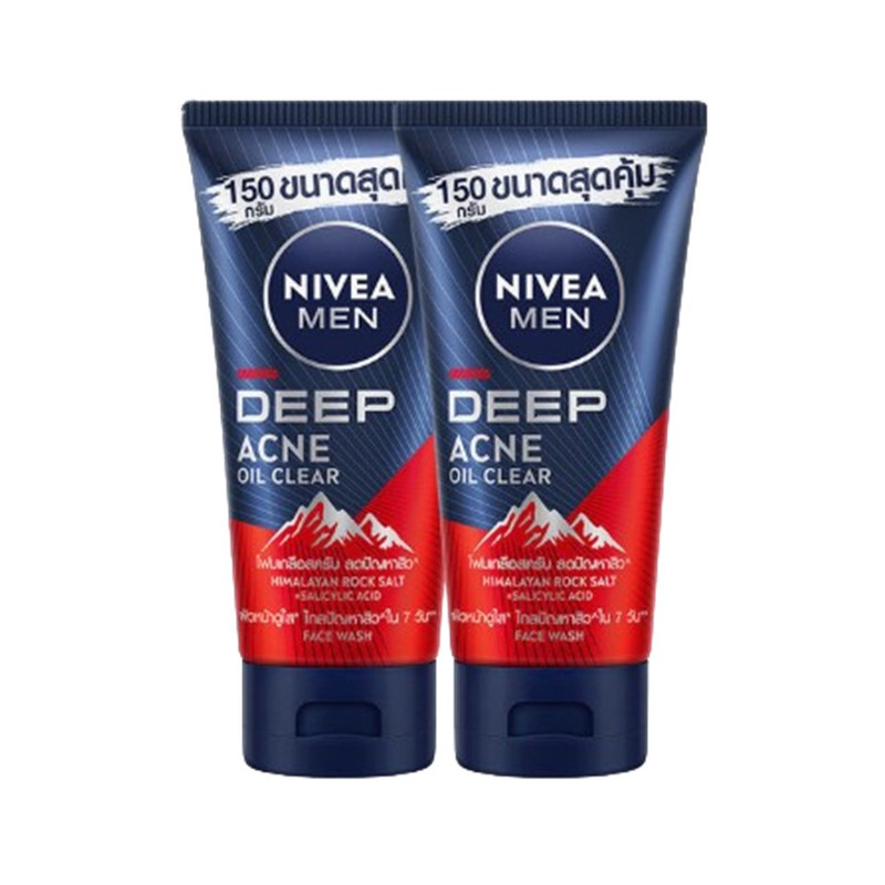 NIVEA MEN Deep Acne Oil Clear Scrub Mud Foam 150 g x 2