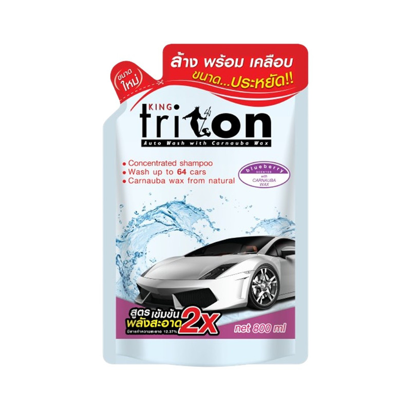 King Triton Auto Wash แชมพูล้างรถผสมคาร์นูบาแว็กซ์ 800ml
