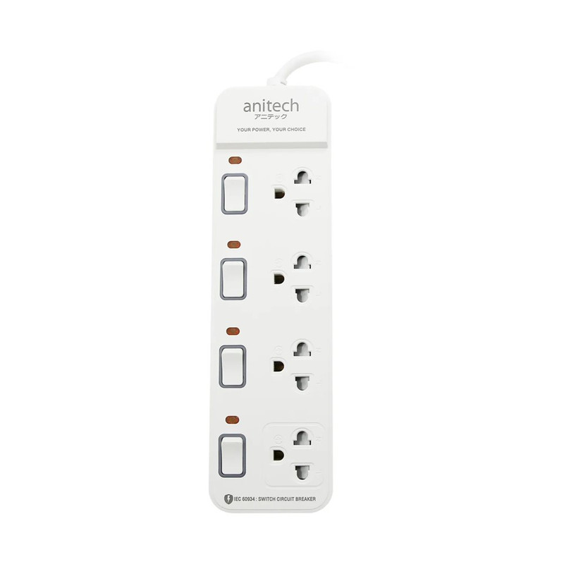 Anitech แอนิเทค ปลั๊กไฟ รุ่น H2143-WH สายยาว 3 เมตร [สินค้ารับประกัน 2 ปี]