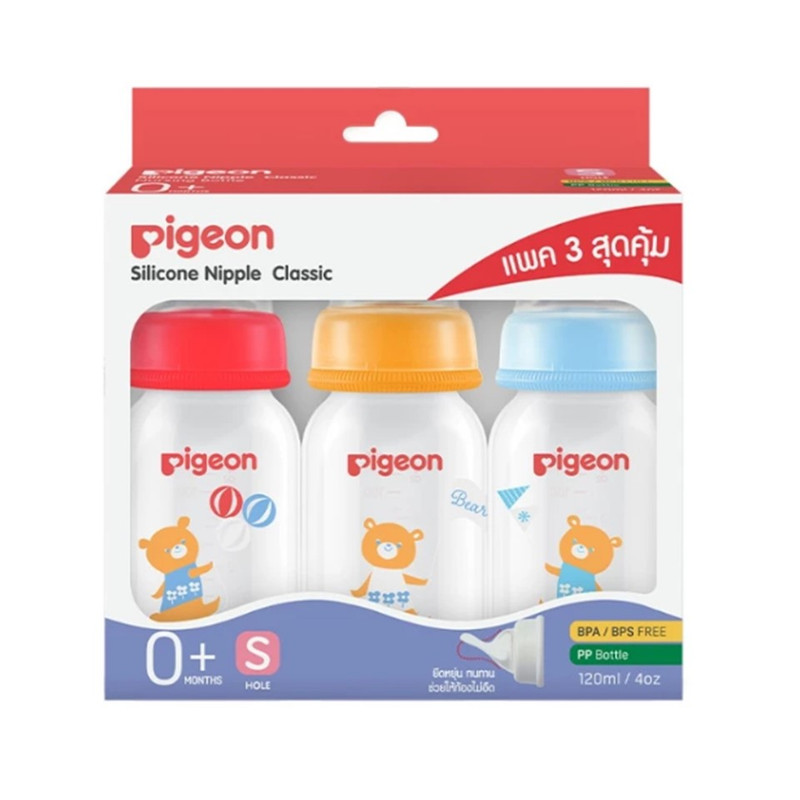 Pigeon พีเจ้น ขวดนมมาตรฐาน RPP NEW CORO จุกคลาสสิค แพค 3 4Oz จุก S