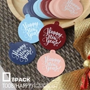 Thumbnail 4 of Depack T008(HAPPY)-LB(Non-Rope)(สีฟ้าไม่เชือก) ป้ายห้อยสินค้าทรงกลมพิมพ์ลาย Happy new year (1 แพ็ค/ 50 ใบ)