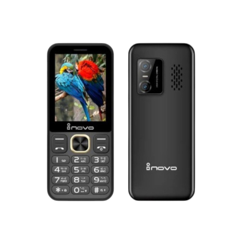 Inovo โทรศัพท์ปุ่มกด I10 FF ปุ่มใหญ่ จอกว้าง 2.9 นิ้ว ระบบ Dual SIM (2 ซิม) รองรับ 3G/4G พร้อมประกันศูนย์ 1 ปี Black