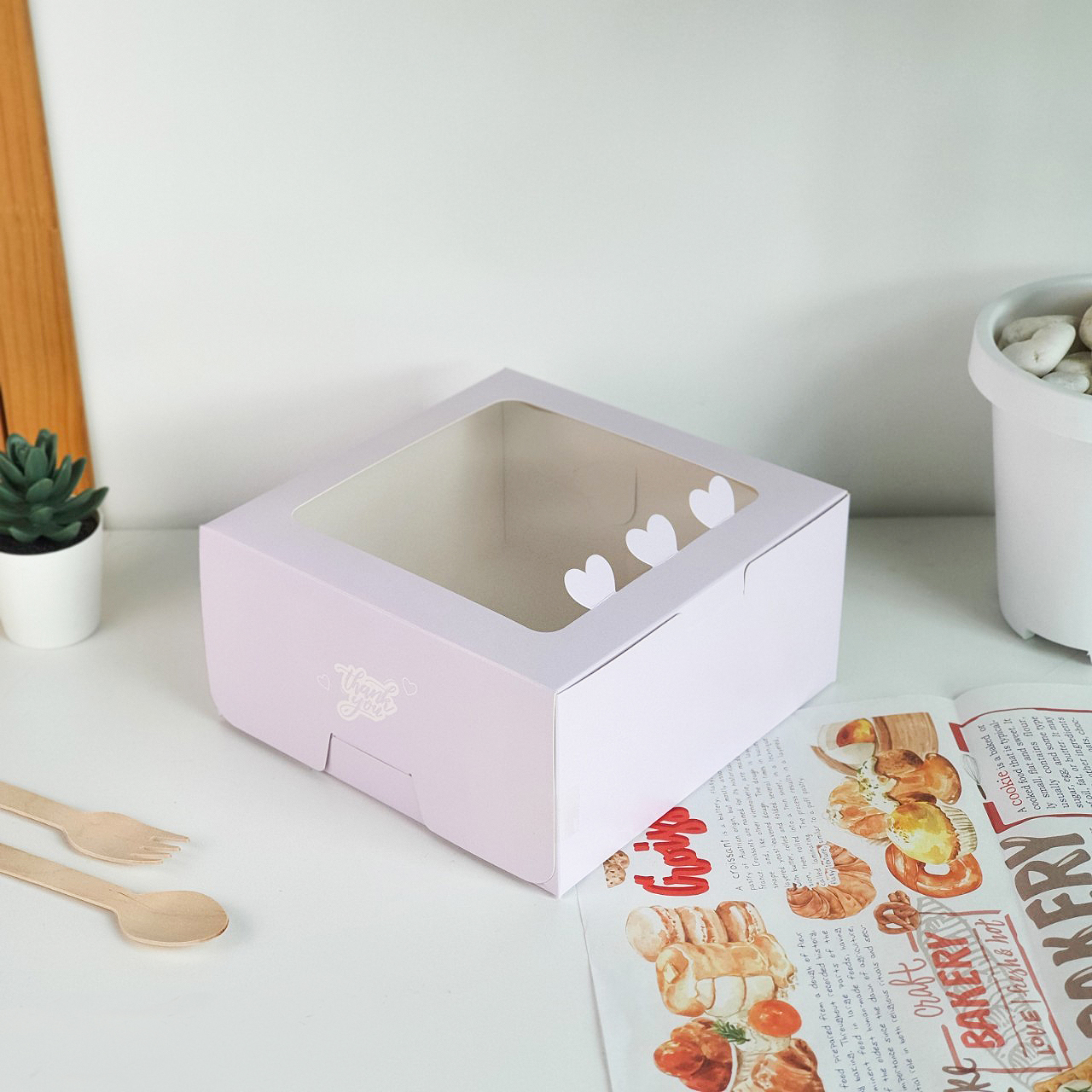 GoodBoxPack กล่องเค้ก 1 ปอนด์ ฮาร์ทลาเวนเดดอร์ แพ็ค 10 ใบ | Makro PRO