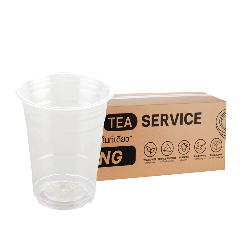 [PET16] Plastic Coffee Cup 16 oz 98 mm Stright Shape (50 pcs/pack) x 5 Packs