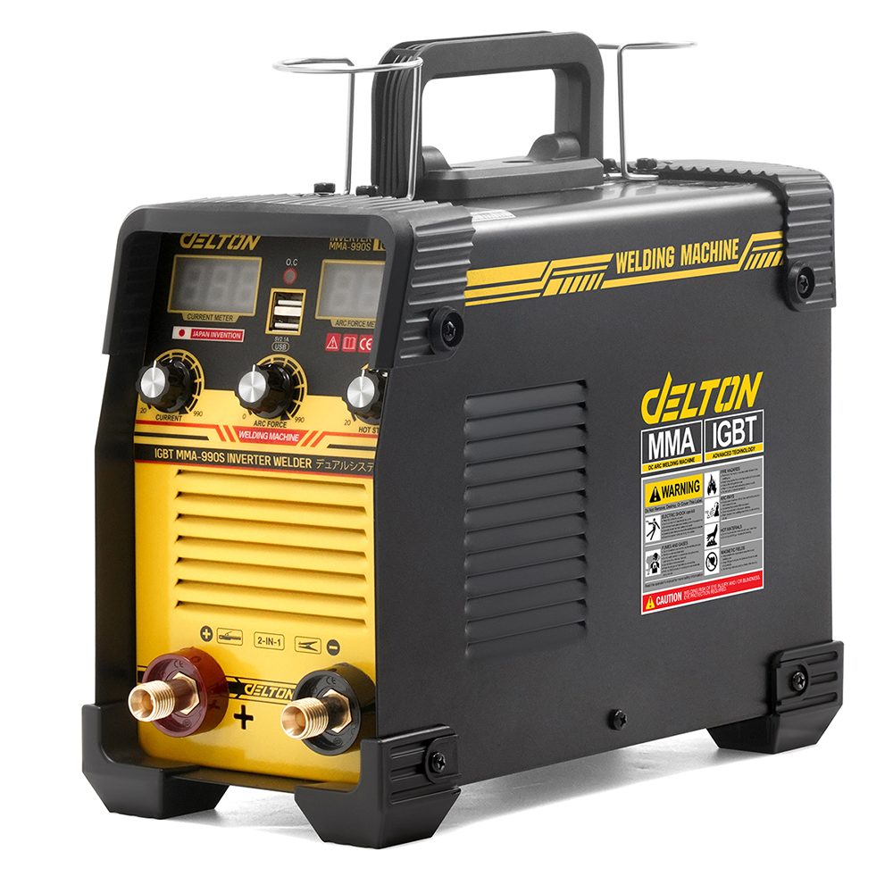 DELTON ตู้เชื่อม Inverter IGBT MMA-990S รุ่นงานหนัก 2-in-1 พร้อมฟังก์ชั่น Power Bank  (2USB) 2หน้าจอ3ปุ่ม รุ่น DT-990S