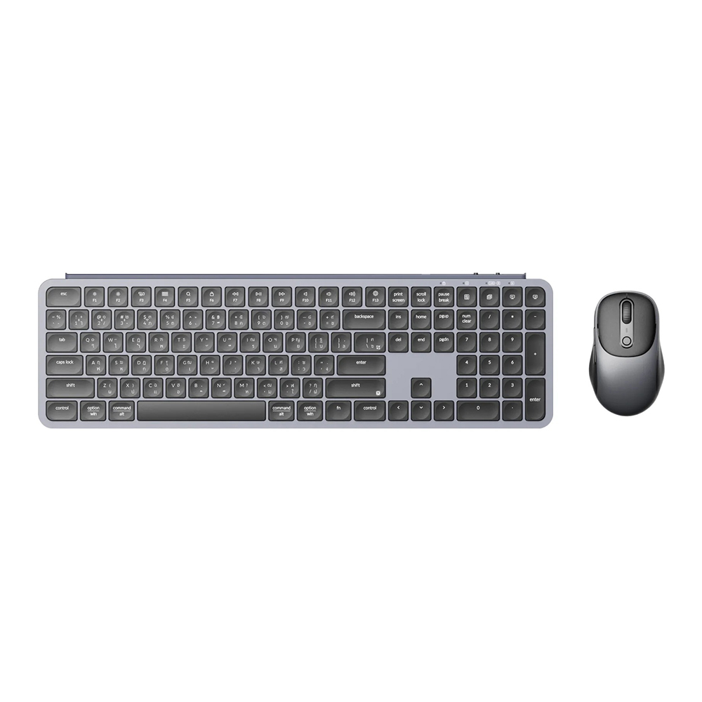 KEYCHRON WIRELESS KEYBOARD & MOUSE (คีย์บอร์ดและเมาส์ไร้สาย) B6 PRO KEYBOARD AND BM24 MOUSE WIRELESS COMBO - GREY KB4-TH