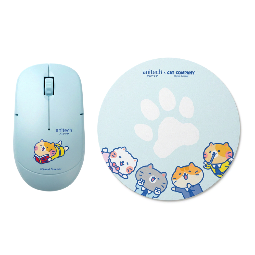 ANITECH Mouse & Mouse pad Cat Company Cat-WMP01-BL Blue