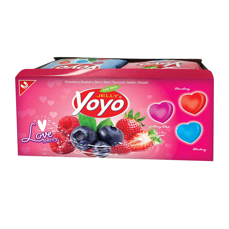 YOYO Love Berry Gelatin Jelly Heat Shape 18 g x 12 Makro PRO
