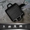 Thumbnail 2 of Bechef กระทะเหล็กหล่อ ปิ้งย่าง ทรงเหลี่ยมขนาดเล็ก 14cm 2 หู สำหรับประกอบอาหารปริมาณน้อยๆ ร้อนเร็ว ทนทาน เข้าเตาอบได้ ใช้ได้กับเตาทุกประเภท