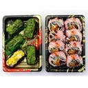 Thumbnail 3 of thefoodbox กล่องซูชิ ST-03 ถาดซูชิ อาหารญี่ปุ่น TakeAway ถาดใส่เนื้อ ถาดแซลม่อน ลายจักรพรรดิ์ แดงทอง [50 ชุด พร้อมฝา]