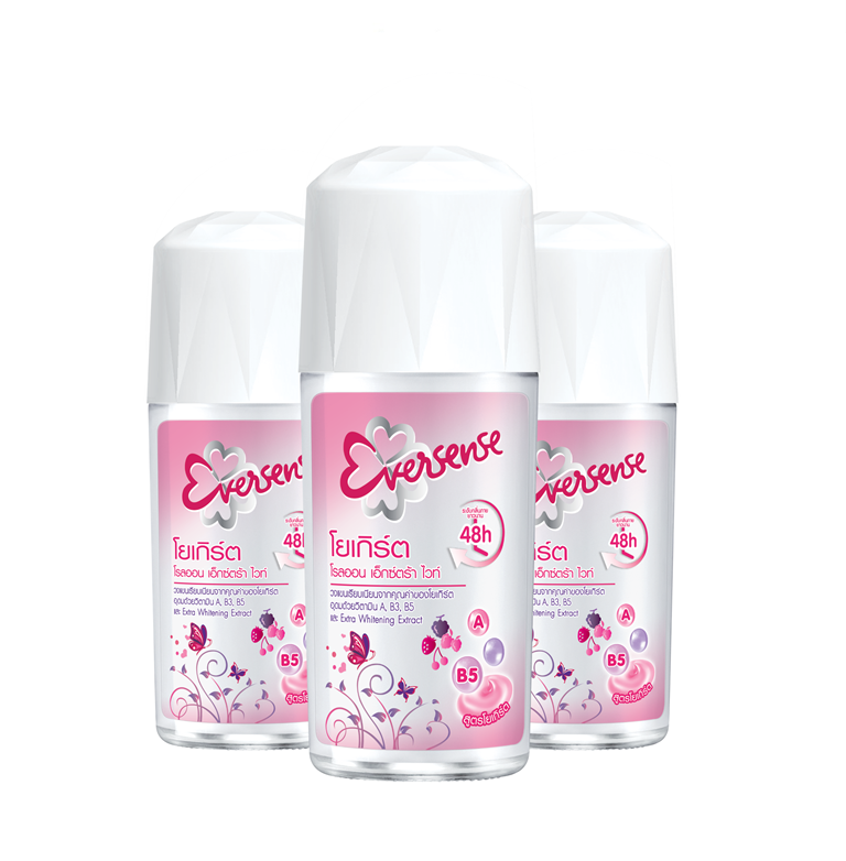 [Pack3] Eversense Extra White Roll On 45 ml. x3 Pink