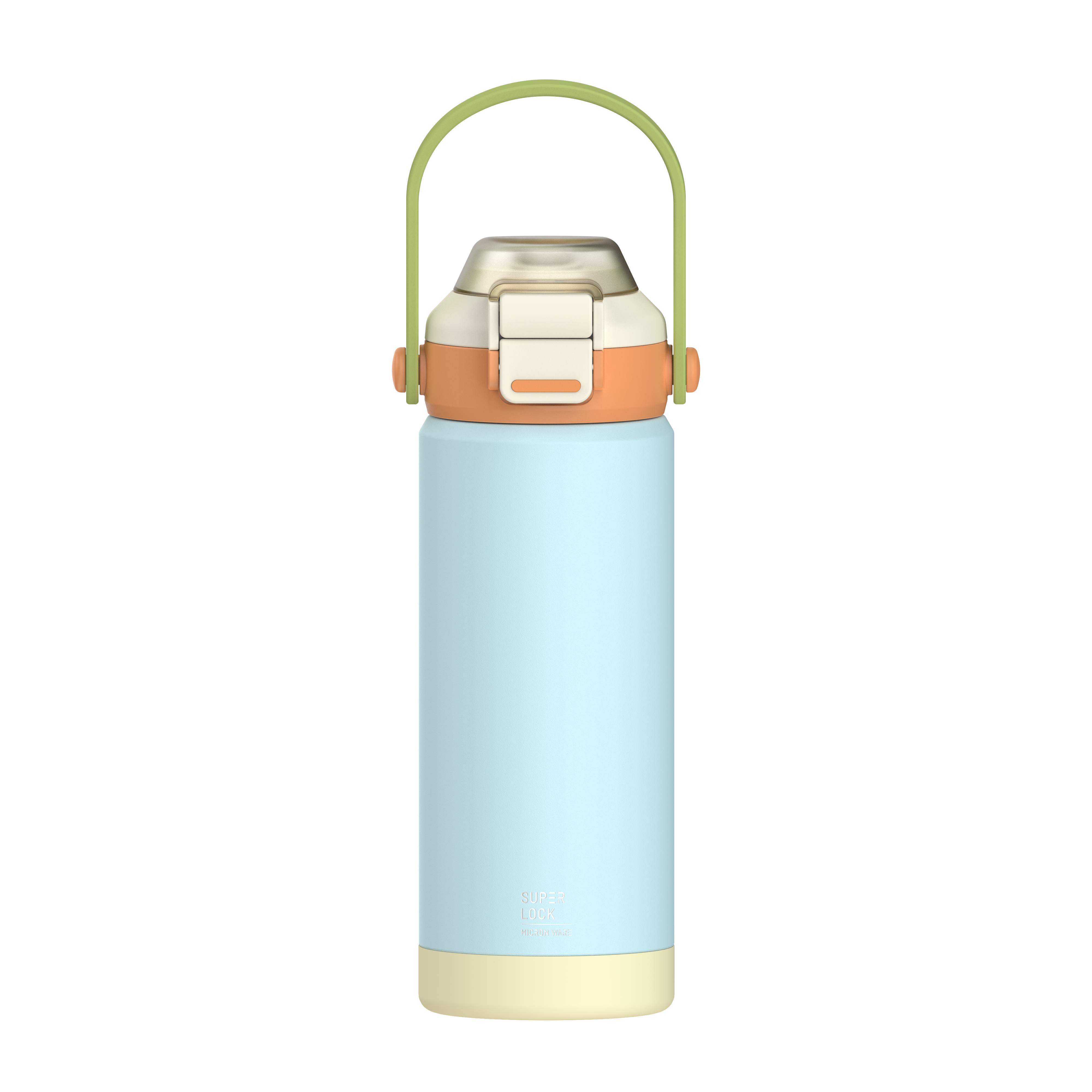 SUPER LOCK Stainless Steel water Bottle with Silicone Straw 980 ml Model S181 Light Blue