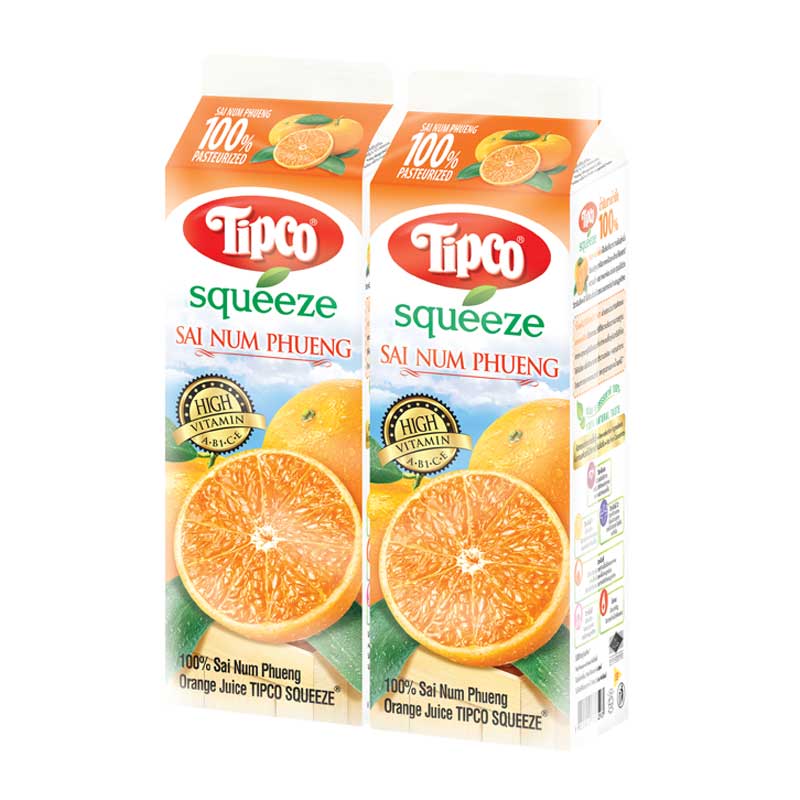 TIPCO Squeeze Sainumphueng Orange Juice 1 l x 2