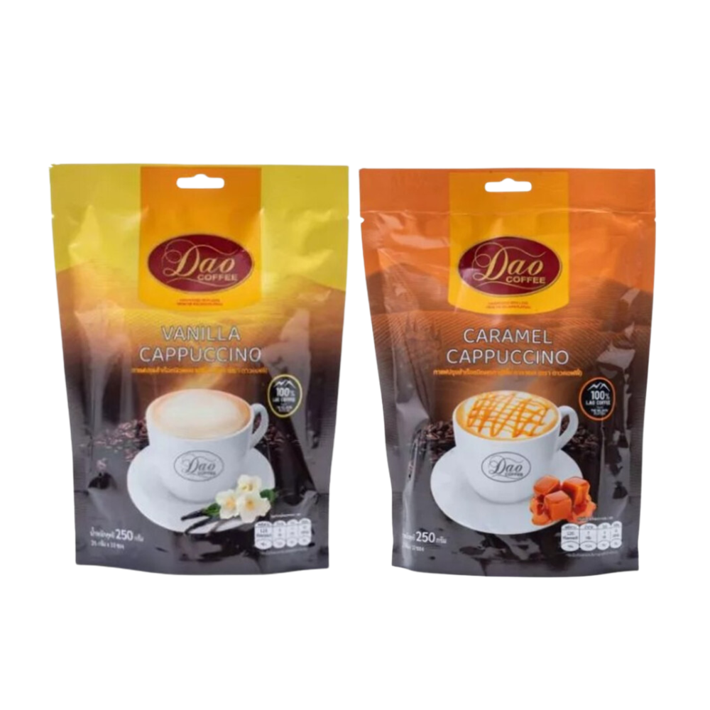 DAO COFFEE Cappuccino Caramel and Vanilla 20 g 10 sachets x 2