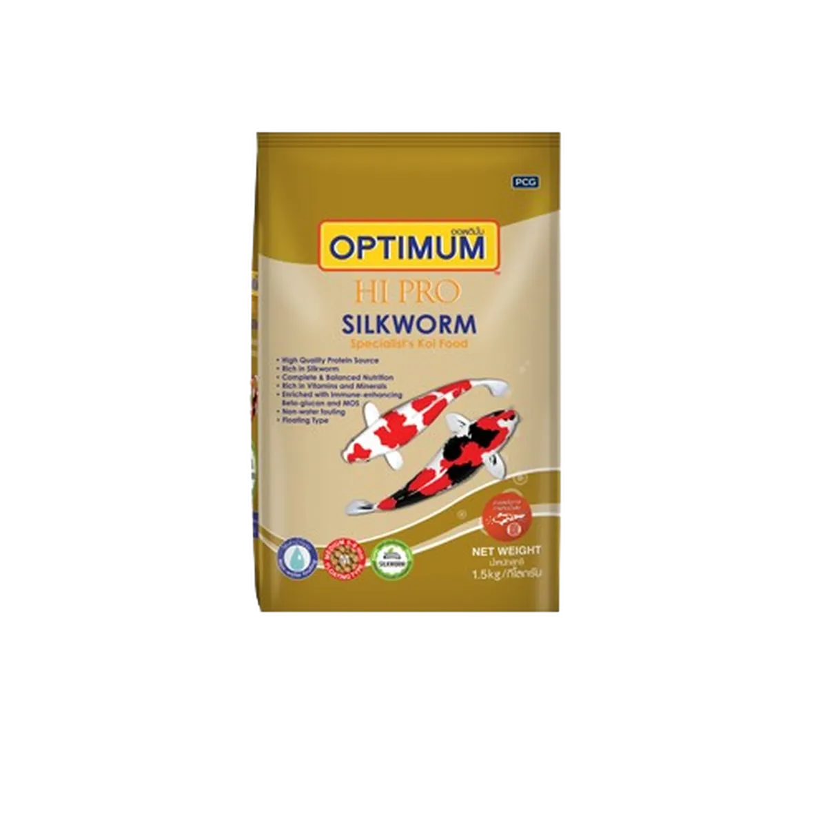 ออพติมั่ม ไฮโปร อาหารปลาคาร์พ (Silkworm) 1.5กก.