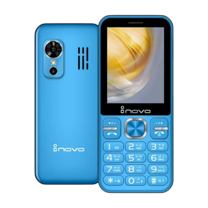 Inovo โทรศัพท์ปุ่มกด I-14 Zen ปุ่มใหญ่ จอกว้าง 2.9 นิ้ว ระบบ Dual SIM (2 ซิม) รองรับ 3G/4G พร้อมประกันศูนย์ 1 ปี Blue