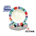Thumbnail 2 of SB จานกลมลึก ลายเรนโบว์ 8 นิ้ว แพ็ค6