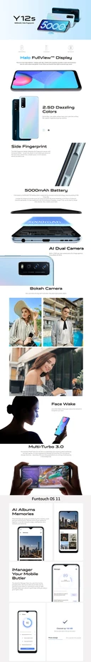 Thumbnail 2 of Vivo Y12s (3/32GB) -Glacier Blue (รองรับเฉพาะเครือข่าย TrueMove H เท่านั้น)