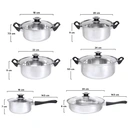 Thumbnail 3 of RRS Stainless Pot Wow Set ชุดหม้อ+กระทะ 12 ชิ้น
+ หม้อแขก 5 ใบ + โถสแตนเลส 5 ใบ + กระบวยไนล่อน