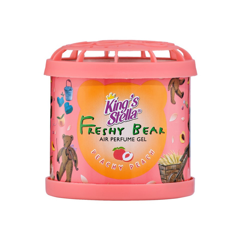 King's Stella (คิงส์สเตลล่า) Freshy Bear Gel  น้ําหอมหมีคิงส์ น้ําหอมติดรถยนต์ เจลน้ําหอมปรับอากาศ หอมฟุ้ง หอมนาน 80 g Peach (สีโอรส)