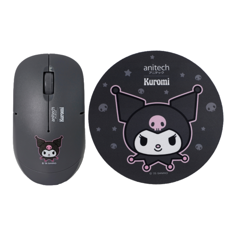 ANITECH x Sanrio Mouse & Mouse pad Kuromi KU-WMP01-BK Black