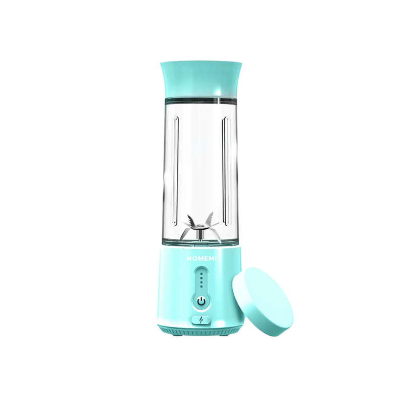 Homemi เครื่องปั่นผลไม้ไร้สาย Portable Blender กําลังมอเตอร์สูง 150 วัตต์ ปั่นน้ําแข็งได้ แบตเตอรี่ 4,000 / เขียวมินต์(058-P-LB)