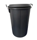 Thumbnail 1 of ถังน้ำหูเหล็กสีดำ 20 แกลลอน (66ลิตร) เกรดบี เหนียวทนทานมีฝาปิด ขนาด 46.5x46.5x64.5 ซม.