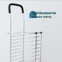 Thumbnail 2 of HomeHuk รถตะกร้าเข็นของ พับเก็บได้ 30 x 31 x 35-87 ซม. รับน้ำหนักสูงสุด 30 กก. สีเงิน