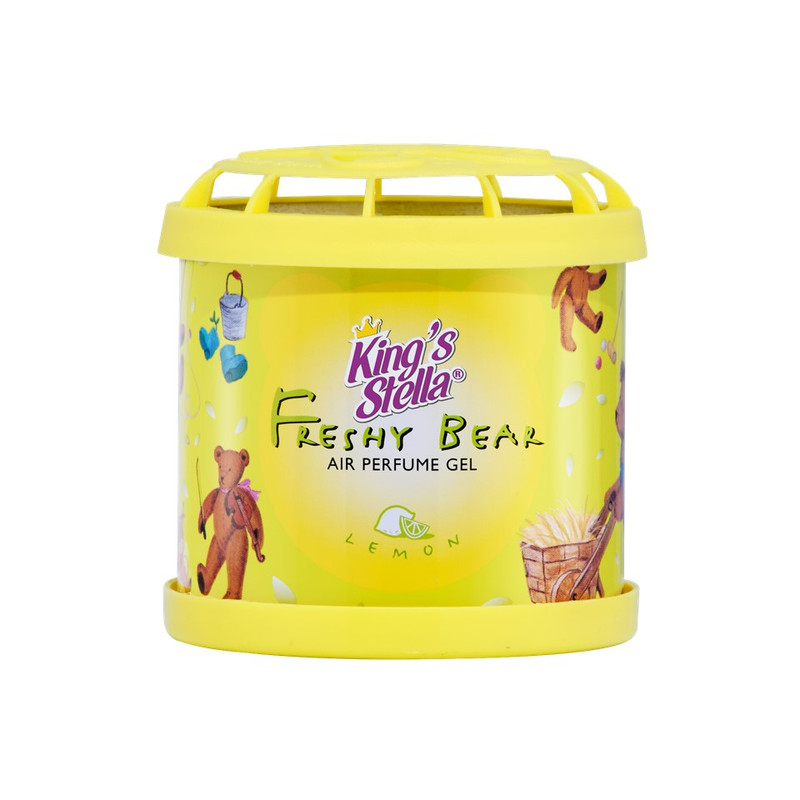 King's Stella (คิงส์สเตลล่า) Freshy Bear Gel  น้ําหอมหมีคิงส์ น้ําหอมติดรถยนต์ เจลน้ําหอมปรับอากาศ หอมฟุ้ง หอมนาน 80 g Lemon (สีเหลือง)